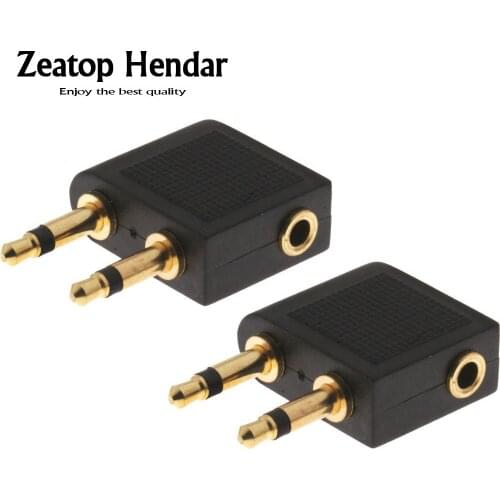 1Pcs Gold Plated 3.5mm Airline Jack 3.5 Audio Connector Plug Adapter for Airplane Travel Headphone Earphone