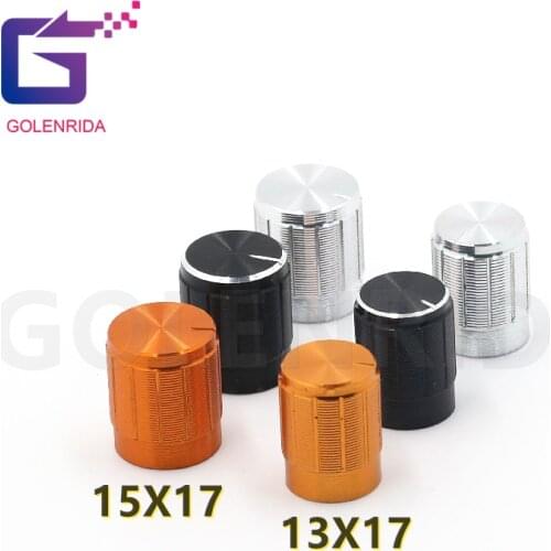 10PCS aluminum alloy 13*17mm 15*17mm potentiometer 13*17 15*17 knob rotation switch volume control knob black silvery