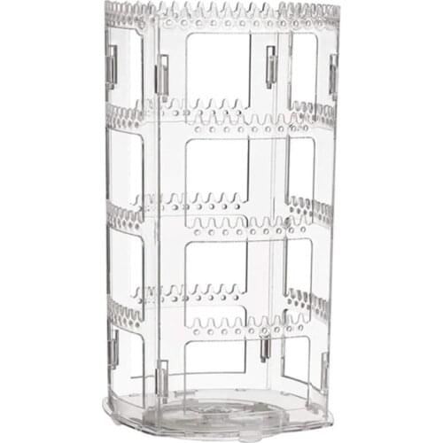 360 Rotating Clear Earring Holder 4 Tiers Jewelry Organizer Classic Stand Rack Display with 168 Holes 168 Grooves