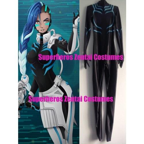 3D Print Concept Art Sombra Cyberspace Sombra Skin Undersuit Zentai Cosplay Costumes