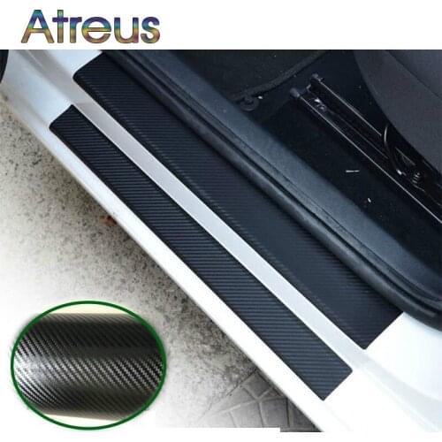 4Pcs Car Door Plate Carbon Fiber Anti Scratch Stickers for kia Ceed Suzuki grand vitara SX4 Subaru Saab 9-3 Lada Alfa Romeo159