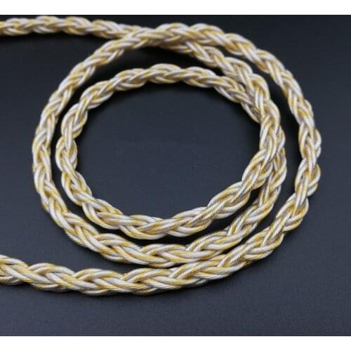 8-strand bold gold-silver mixed twist headset upgrade wire gold-silver wire upgrade wire 500 core outer diameter 5.0MM