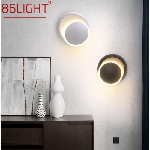 86LIGHT Modern Wall Light Sconces Round Rotatable Aluminum LED Bedside Wall Lamp Creative Decorative For Living Room Dining Room