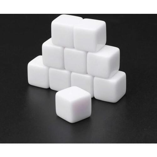 10pcs 14mm/16mm Acrylic Blank Dice 6 Sided Party Family DIY Games Printing Kid Toys