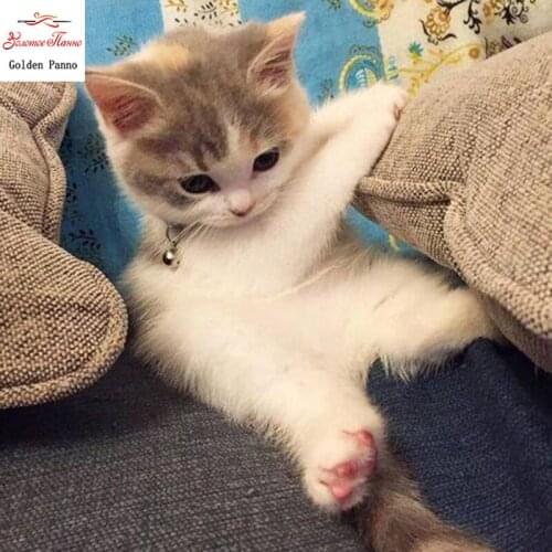 5D DIY full square diamond painting mosaic animal cute cat diamond rhinestone embroidery cross stitch display home decor