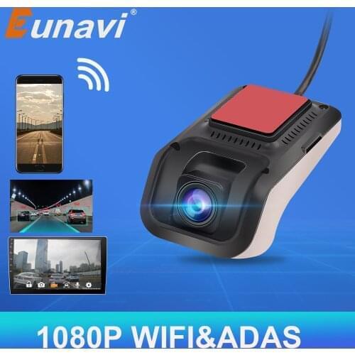 Eunavi Car DVR Camera Dash Cam Recorder ADAS 1080P For Android WiFi G-Sensor USB Mini Car Cam Digital Registrator Night Vision