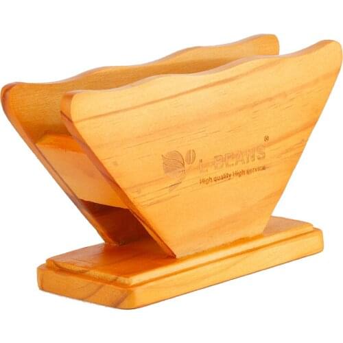 Bamboo Coffee Filter Paper Holder Fan Shape Coffee Filter Dispenser Rack