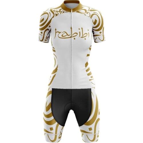 HABIBI White Summer Roupa Ciclismo Feminina Ladys Cycling Jersey Bib Shorts Gel Breathable Pad Cycling Jersey Set Ropa Mujer