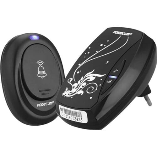 Waterpoof Wireless Door Bell Mini Chime Operating at 100M with 36 Melodies 4 Volume Levels & LED Flash