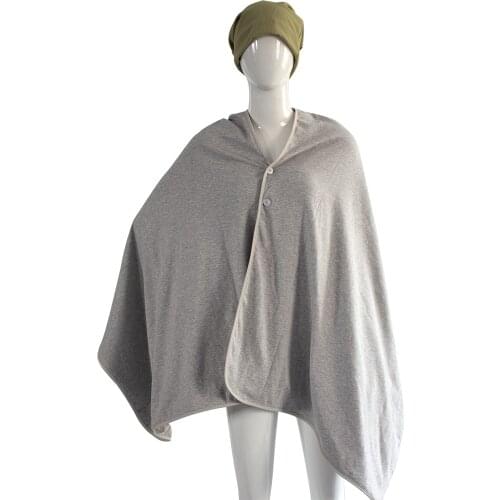 Block Emf Rf/Emf Shielding Breathable Silver Cotton Radiation Protection Pashmina