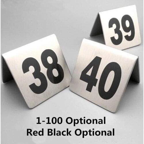Double Side New Star Food Service Stainless Steel Table Tent Sign Numbers Place Number Card Stand