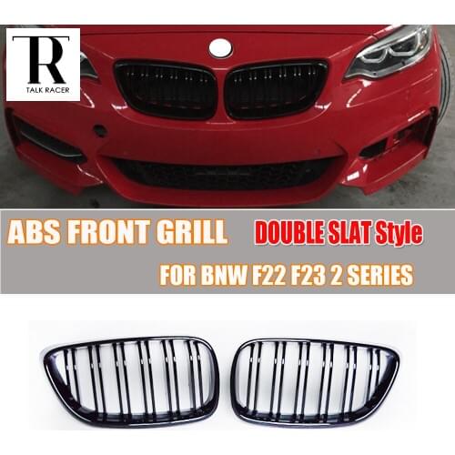 F22 F23 ABS Black Front Grill Grille for BMW F22 F23 218i 220i 228i 235i 2014 2015 Auto Racing Car Middle Grill with Double Slat