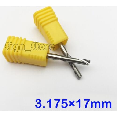 5pcs 3.175x17mm Single Flute Carbide End Tools CNC Aluminume Bit , Imported Milling Cutters Cutting Metal, Aluminum , Cu , Zn