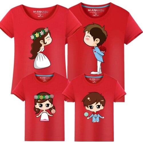Mom Daddy and Baby T-shirt Father Mother Son Daughter Clothing Short-sleeved Outfits Family Matching Short-sleeved T-shirt