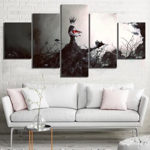Canvas Poster Painting 5 Panel Woman Playing The Violin Prints Pictures For Living Room Home Decoration Wall Artwork