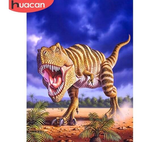 HUACAN 5D DIY Diamond Painting Dinosaur Full Square Round Drill New Arrival Diamond Embroidery Animal Cross Stitch Home Decor
