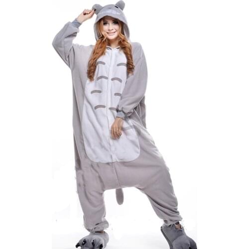 Totoro Kigurumi Onesies For Adults Animal Women Pajamas Men Cartoon One-Piece Pijamas Novetly Halloween Cosplay Party Costume