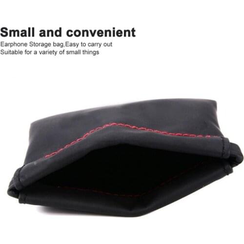 Mini Portable PU Leather Waterproof Case Headset Earphone Earbud Storage Pouch Bag Protective Case Accessories