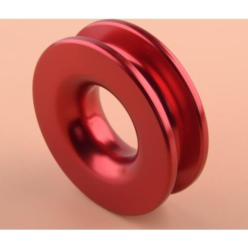 Red Car Aluminum Alloy Recovery Block-Snatch Snatch Ring Pulley 41000lb Fit For 3/8 1/2" Rope
