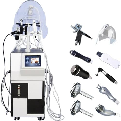 Multi-Functional 10 in 1 Oxygen Jet Machine with RF/ Ultrasonic /PDT/BIO-Electric Function Beauty Salon Use