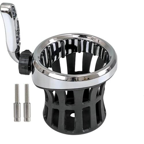 Motorcycle Chrome Driver Drink Holder Handlebar Mounted Cup Holder For Harley Davidson Dyna Street Bob Electra Glide 1996-Up