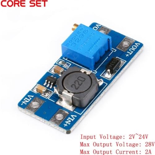 MT3608 DC-DC Voltage Step Up Boost Converter Power Supply Module 2A 2V~24V DC to maximum 28V DC Power Step-up Module