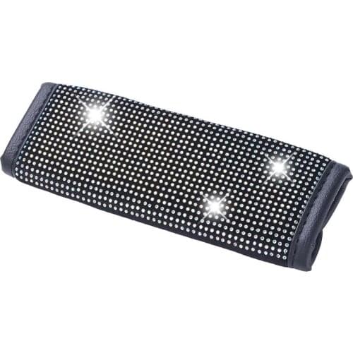 Car Handbrake Grips Cover Black Handbrake Protective Case Decorative Crystal Padding Automobile Interior Accessories 1 Piece