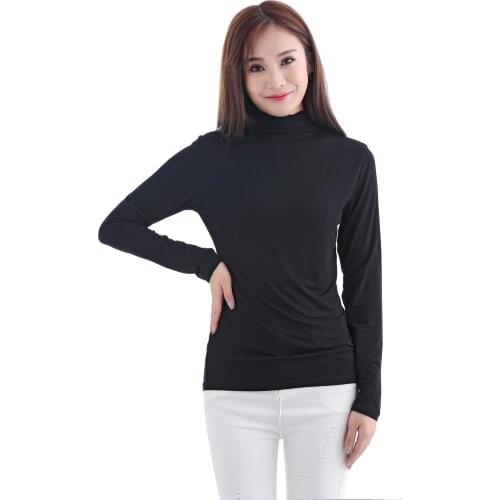 H1044 plain modal cotton modal high neck body shirt,fast delivery,can choose colors