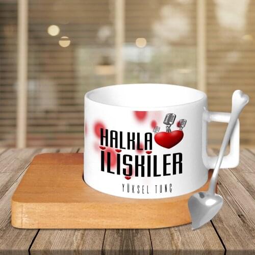 Personalized Professional PR Wood Altlıklı Ceramic Cup