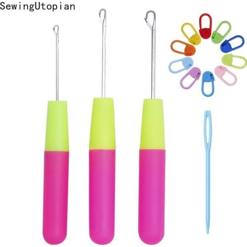 Plastic Crochet Needle Braiding Latch Hook Weaving Hair Dreading Hooks Tool for Braid Craft Hand Carpets Making Repair Tool