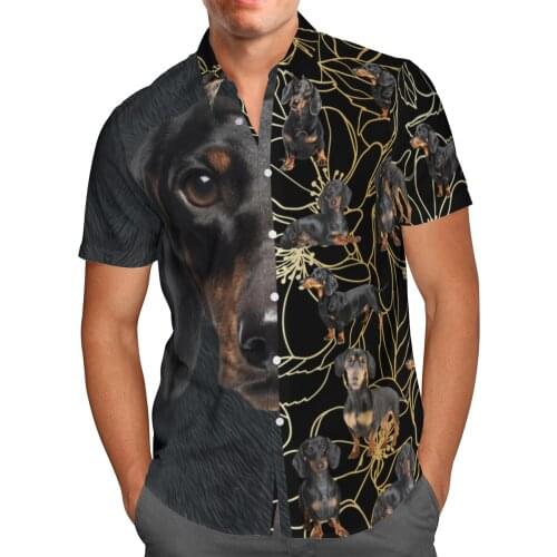 Black Pit Bull Dog 3D Beach Hawaiian 2021 Summer Shirt Short Sleeve Shirt Streetwear Oversized 5XL Camisa Social Chemise Homme