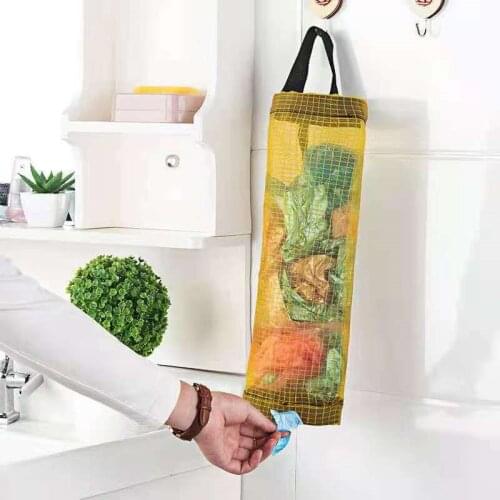 Portable Plastic Garbage Hanging Bag Kitchen Trash Storage Rack Bag Hook Scouring Pad Dry Shelf Holder Sundries Fast Organzier