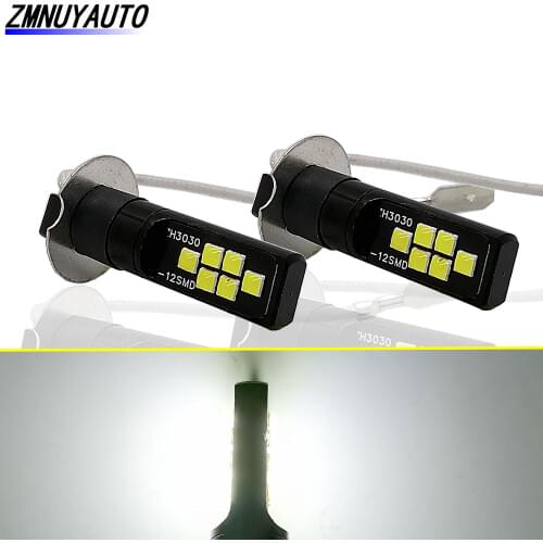 2PCS Fog Lamp H1 / H3 LED Super Bright 3030 Chips 12v High Power car Fog Lights For Running lights tail lights reversing lights