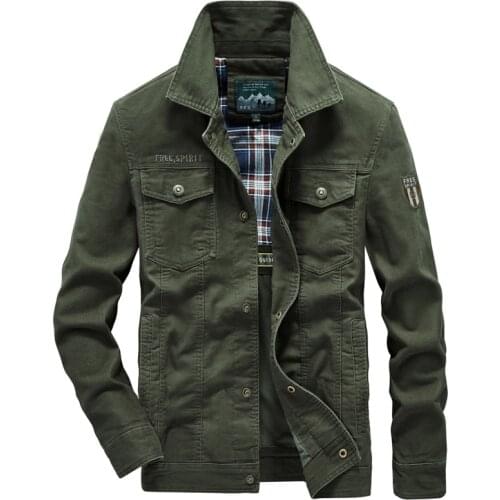 Plus size 7XL 8XL 100% cotton Jacket Men Casual streewear Bomber Jacket Outerwear Multi-pocket Military army coats male clothing