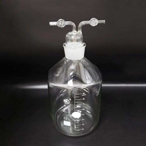 SHUNIU Sand board gas washing bottle,Capacity 10000ml,Monteggia gas washing bottle with sand plate