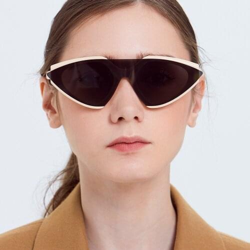 Rimless Cat Eye Sunglasses Women Fashion New Vintage Triangle Shades Men Brand Female Luxury Sun Glasses UV400 Eyewear Black