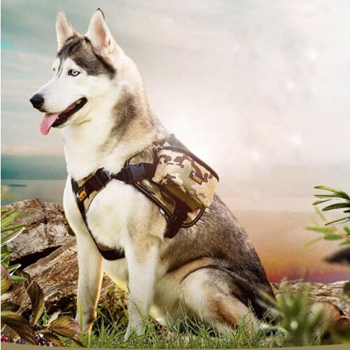 Pet Outdoor Backpack Large Dog Harness Removable Adjustable Dog Backpack Saddle Bag Harness Carrier Traveling Hiking Camping