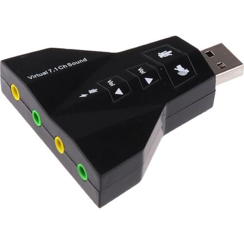 USB 2.0 3D Virtual External 7.1 Channel Audio Sound Card Adapter for Speaker