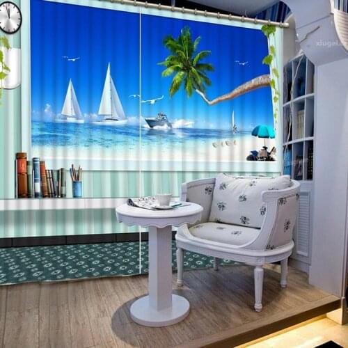 High Quality 3D Printing Curtains variety of Lifelike HD Scenery 3D Curtains Bedroom Living Room Sunshade Window Curtain CL-083