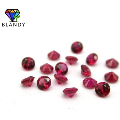 Factory Price Size 1.0~3.0mm Round Brilliant Cut Dark #8 Red Stone Synthetic Corundum Gems stone For jewelry
