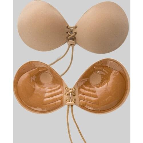 Women Invisible Bra Super Push Up Seamless Self-Adhesive Sticky Wedding Party Bra Front Strapless Fly Bra Thicken Bra