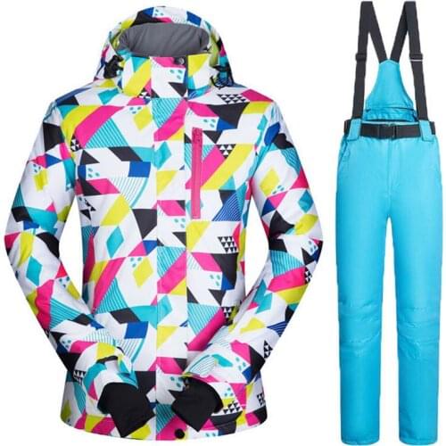Winter Snow jacket Women Ski Suit Female Snow Jacket And Pants Windproof Waterproof Colorful Clothes Snowboard sets