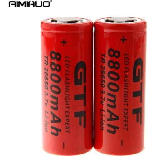 1-10pcs 26650 Cell 3.7V 8800mAh Rechargeable Lithium Battery for LED Flashlight Torch Accumulator 3.7V 26650 Li-ion Batteria