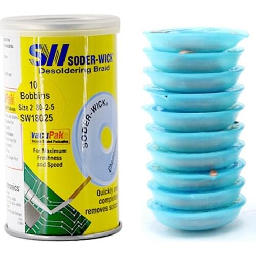 10pcs/lot The Best Desoldering Wick Lead-free Anti-Static Tin Suction Braid SW14025 SW14035 SW14045 Tin Suction Wire In Addition