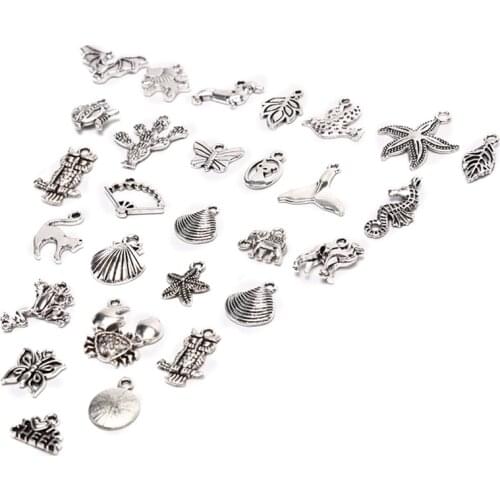 100pcs/lot Mix Charms Charms Pendants For Fashion Charm Necklace Braelet Women Men DIY Jewelry Findings Mixed Dropshipping