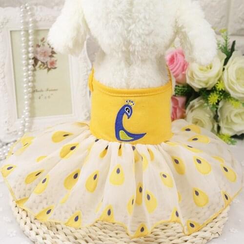 2018 New Fashion Dog Dress Peacock Skirt tutu Princess Dress for Dog Clothes Small Pet Costume Puppy Clothing Chihuahua Yorkies