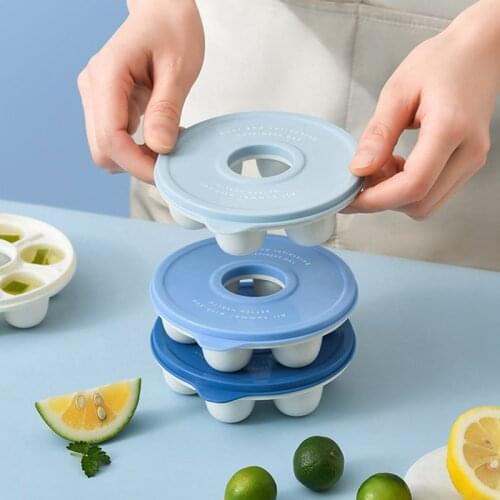 3Pcs/set Ice Cube Tray Homemade Ice Cube Mold Flexible Ice Molds Box With Cover for Whiskey Cocktail