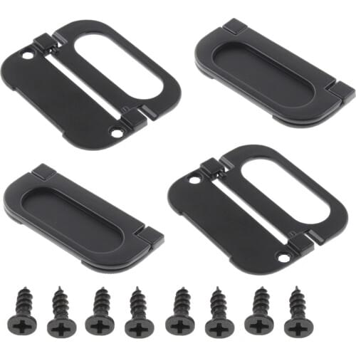 4Pcs Drawer Pull Handles,Hidden Recessed Type Cabinet Door Handles,Metal Cabinet Ring Handles Furniture Grip with Screws