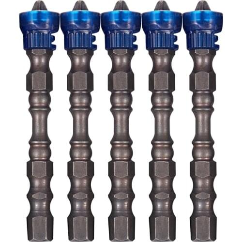 5Pcs Single Head Magnetic Screwdriver Bit Anti-Slip Hex S2 Ph2 Electric Screw Driver Set For Power Tools