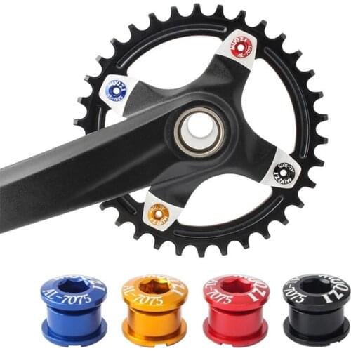 5PCS Bicycle Chainring Screws Crank Bolts Single Double Speed Disc Super Light Aluminum Alloy Chain Wheel Nut Mountain Bike